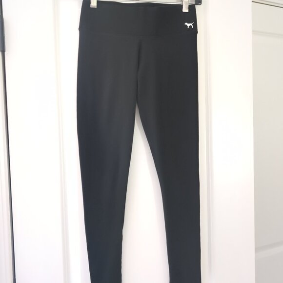 PINK Victoria's Secret Pants - PINK Victoria's Secret Yoga Pants Size XS Black White Dog Logo Activewear (L)